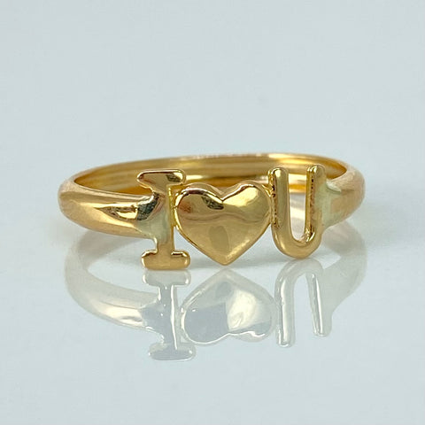 Anillo I Love U Oro amarillo 18k / Talla 6 1/4 / 0,9 Gr