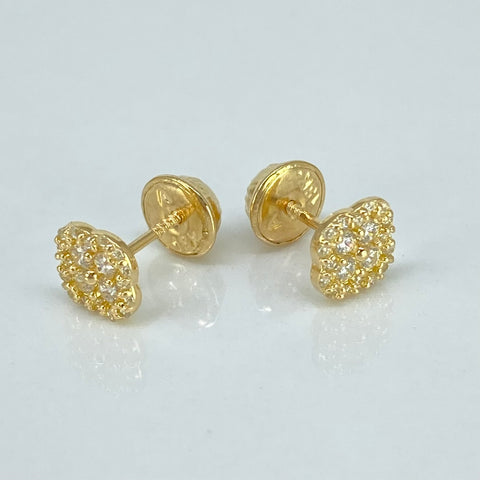 Topos Trebol Circones Blancos Oro amarillo 18k 1 Gr / 5,6 mm *