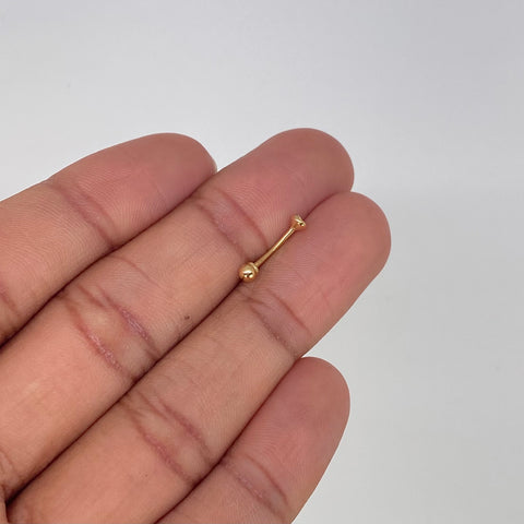 Piercing Circon Blanco / Oro Amarillo 18k (Joya) / 3mm / 0,31gr / 1.5cm / (Ceja) *
