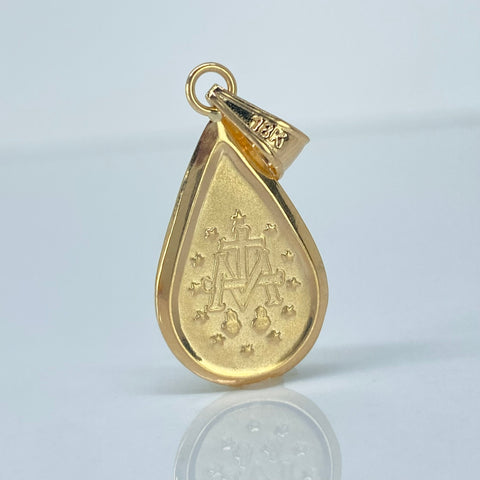 Dije Virgen Milagrosa Gota Oro amarillo 1,76 Gr / 3,4 Cm †
