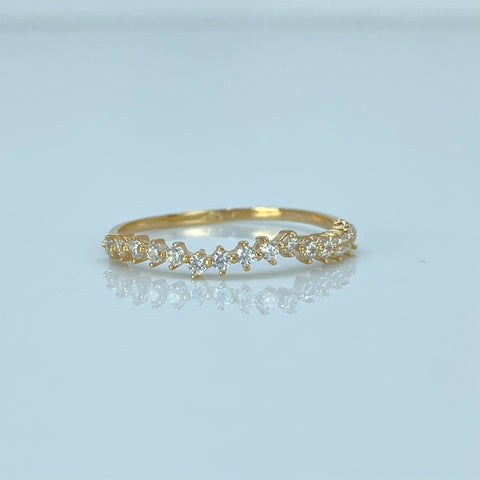Anillo Churumbela Circones Blancos Oro amarillo 18k / Talla 7 / 1 Gr †