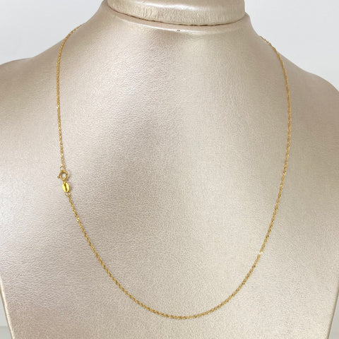 Cadena ● Singapur Oro amarillo 18k +3 / 0,95 Gr / 1 mm / 45 Cm *