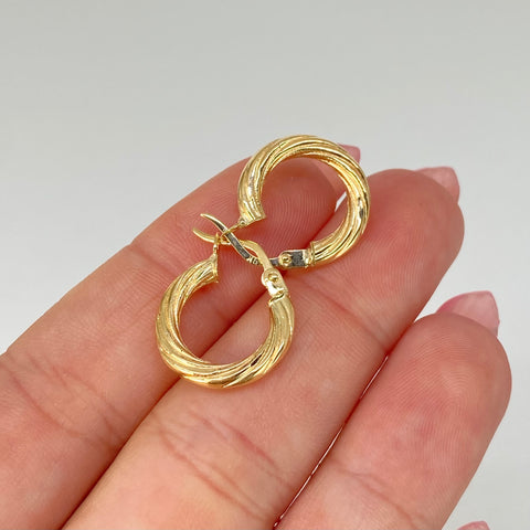 Candongas Entorchadas Oro amarillo 18k 1,55 Gr / 1,8 Cm *