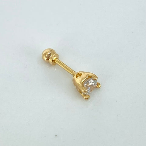 Piercing Circon Blanco / Oro Amarillo 18k (Joya) / 0,62gr / 4.2mm / (Oreja) *
