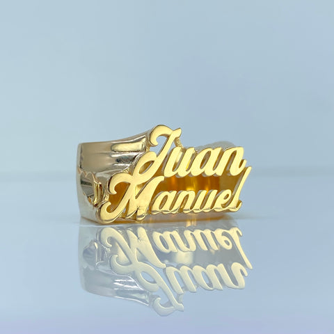 Anillo Nombre Personalizado POR FABRICACION Oro amarillo 18k / Talla 10 1/2 / 14,35 Gr *