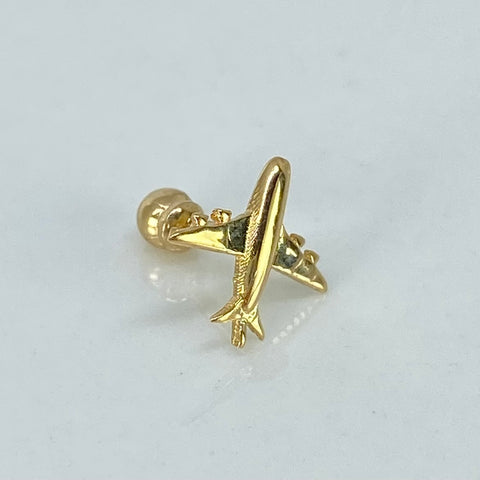 Piercing Avion  / Oro Amarillo 18k (Joya) / 10mm / 0,43gr / 1cm / (Oreja) †