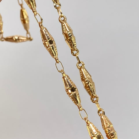Cadena Rustica Eslabones Diamantados Rombos Oro amarillo 6,78 Gr / 4 mm / 50 Cm *