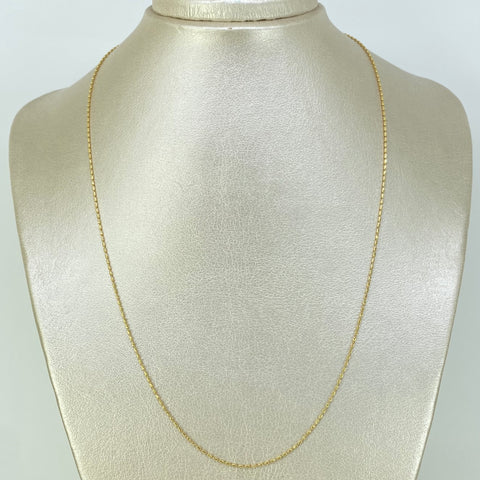 Cadena Barril Diamantada Oro amarillo 18k +3 / 2,25 Gr / 1 mm / 50 Cm †
