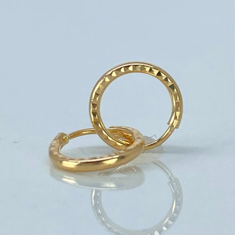 Candongas Imperdibles Diamantadas Oro amarillo 0,53 Gr / 1,1 Cm