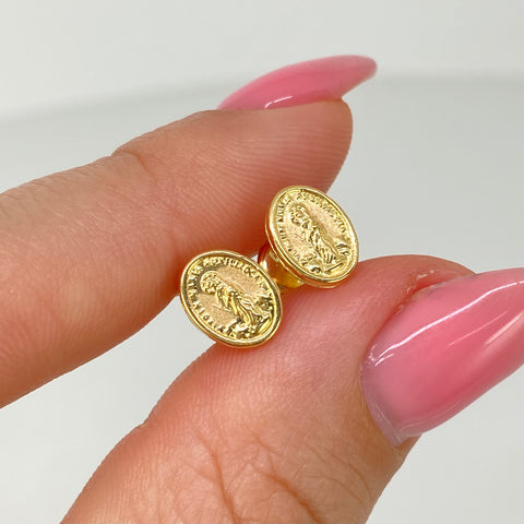 Topos Virgen Maria Auxiliadora Oro amarillo 18k 0,72 Gr / 6,7 mm *
