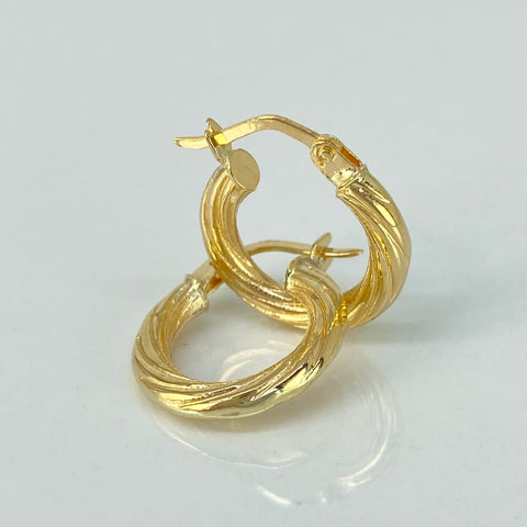 Candongas Entorchadas Oro amarillo 18k 1,55 Gr / 1,7 Cm *