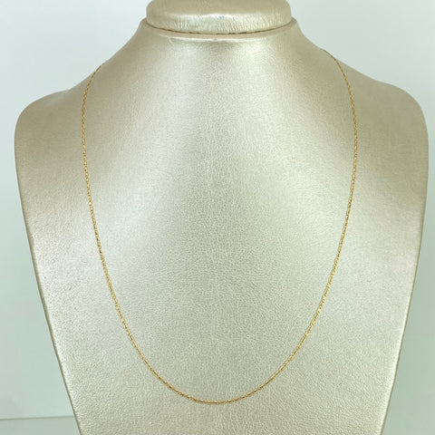 Cadena Escalera Plana Diamantada Tres oros 18k 2 Gr / 1,3 mm / 50 Cm †