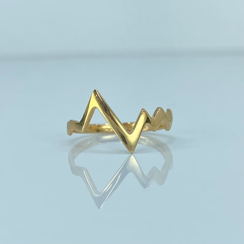 Anillo Linea Curva Oro amarillo 18k / Talla 5 3/4 / 1,22 Gr †