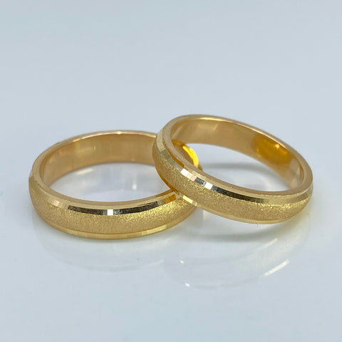 Anillo Argollas Centro Diamantado  POR FABRICACIÓN Oro amarillo 18k / Talla 7 / 10 Gr *