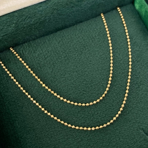 Cadena ● Mini Militar Oro amarillo 18k +3 / 3,08 Gr / 1,1 mm / 50 Cm *
