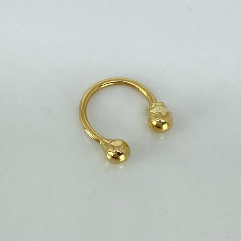 Piercing Aro Bolas Lisas / Oro Amarillo 18k (Joya) / 0,4gr / 1.1cm / (Nariz) *