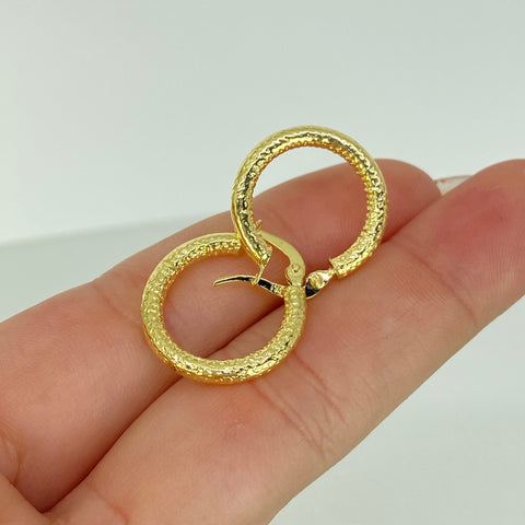 Candongas Punteadas Oro amarillo 18k 1,45 Gr / 2,2 Cm