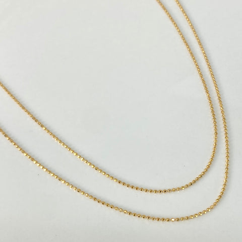 Cadena ● Mini Militar Oro amarillo 18k +3 / 1,85 Gr / 1 mm / 45 Cm *