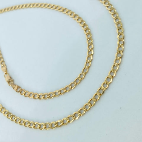 Cadena ● Cubana Oro amarillo 18k 4,95 Gr / 3,5 mm / 60 Cm †