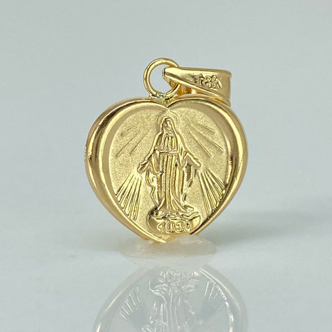 Dije Vrgen Milagrosa Corazon Oro amarillo 18k 0,92 Gr / 2,2 Cm
