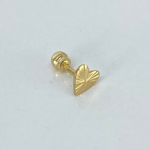 Piercing Corazon Diamantado / Oro Amarillo 18k (Joya) / 5mm /0,34gr / 0.9cm / (Oreja) †