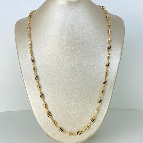 Cadena Rustica Eslabones Cauchos Negros Oro amarillo 14,20 Gr / 4,7 mm / 65 Cm *