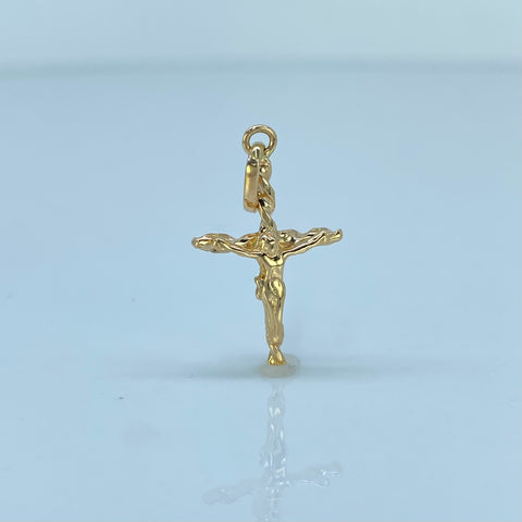 Dije Cruz Entorchada Cristo Oro amarillo 18k 1,23 Gr / 2,7 Cm  *