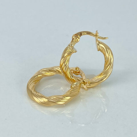 Candongas Entorchadas Oro amarillo 1,45 Gr / 1,8 Cm *
