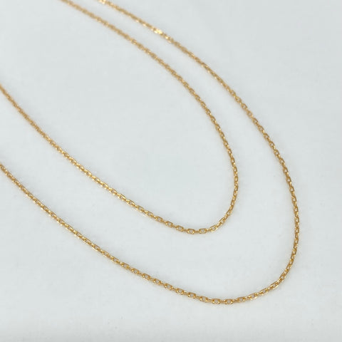 Cadena ● Aro Seguido Oro amarillo 18k 1,2 Gr / 1 mm / 45 Cm