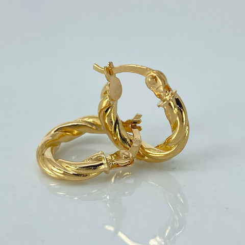Candongas Entorchadas Oro amarillo 18k 1,45 Gr / 1,5 Cm *