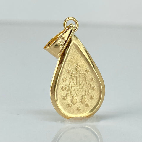 Dije Virgen Milagrosa Lagrima Oro amarillo 18k 1,3 Gr / 3,3 Cm *