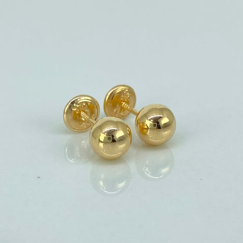 Topos Bola Lisa Oro amarillo 18k 0,64 Gr / 6 mm *