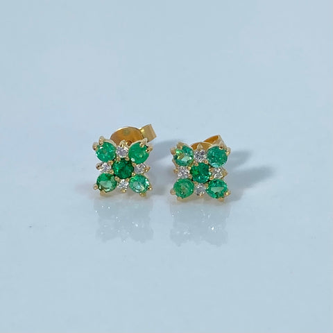 Topos Flor / 16 Pts Diam / 20 Pts Esme Oro amarillo 18k 1,48 Gr / 9 mm †