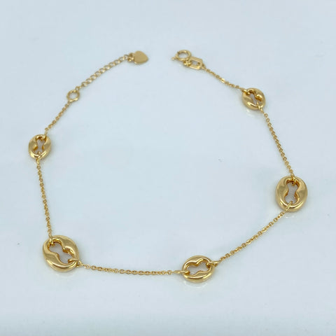 Pulso ● Aro Seguido GC Italy Oro amarillo 18k +3 / 2,15 Gr / 1 mm / 17 Cm *