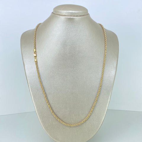 Cadena ● Lazo Trenzado Mini Militar Oro amarillo y Oro blanco 18k +3 / 11,4 Gr / 2,8 mm / 60 Cm †