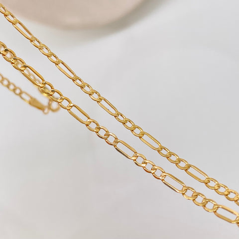 Cadena ● Tres Por Uno 3x1 Oro amarillo 18k 2,55 Gr / 2,4 mm / 50 Cm *