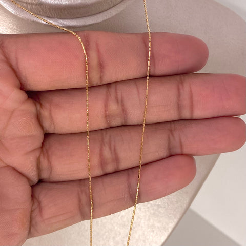 Cadena ● Palito Bolita  Oro amarillo 18k +3 / 1,55 Gr / 0,7 mm / 45 Cm *