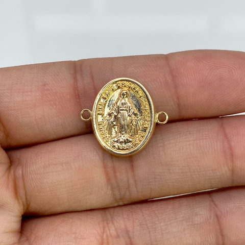 Herraje Troquel Virgen Milagrosa Oro amarillo 18k 1,38 Gr / 2 Cm  *