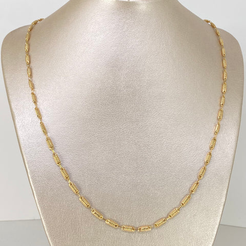 Cadena Eslabones Entorchados  Oro amarillo 18k 7,78 Gr / 3,3 mm / 60 Cm