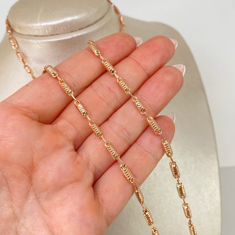 Cadena Eslabones Entorchados Oro rosa 18k 7,30 Gr / 3,3 mm / 60 Cm