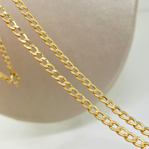 Cadena ● Cubana Oro amarillo 18k 3,88 Gr / 3,1 mm / 50 Cm †