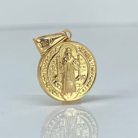 Dije San Benito Oro amarillo 18k 1,2 Gr / 2,5 Cm †