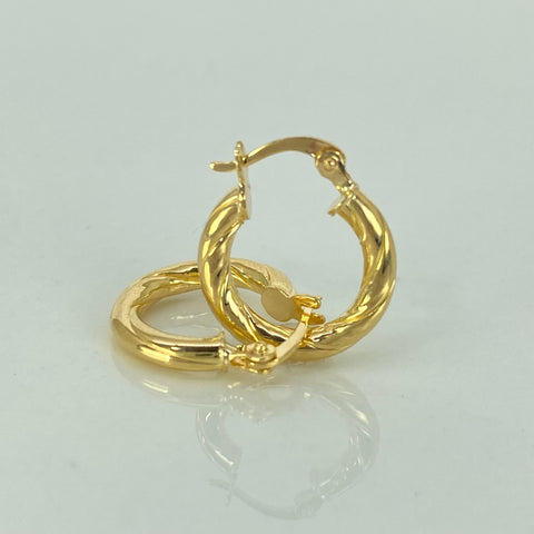 Candongas Entorchadas Oro amarillo 18k 1,53 Gr / 1,8 Cm *