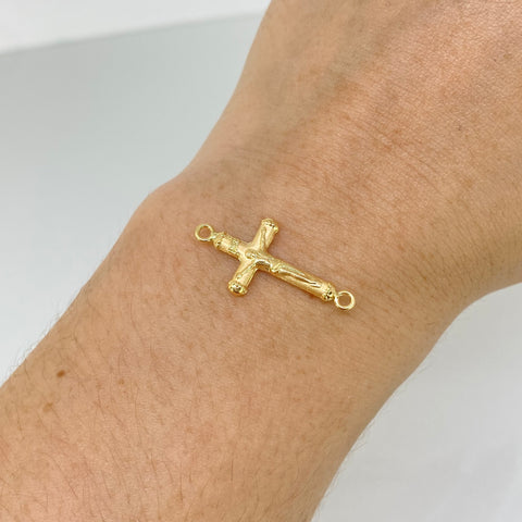 Herraje Cruz Cristo Oro amarillo 18k 0,7 Gr / 2,6 Cm †