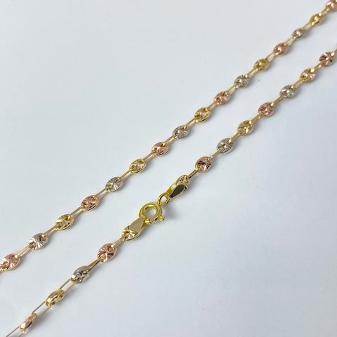 Cadena GC Diamantada Tres oros 18k 6,00 Gr / 2,7 mm / 50 Cm *