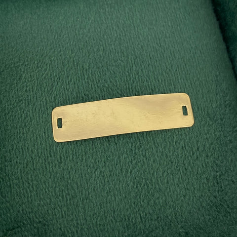 Herraje Placa Rectangular Oro amarillo 18k 1,1 Gr / 3 Cm  *