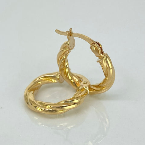 Candongas Melcochas Oro amarillo 18k 1,81 Gr / 1,8 Cm  *