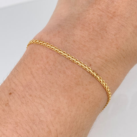 Pulso ● Chino Oro amarillo 18k +1 / 2,05 Gr / 2,1 mm / 19 Cm *