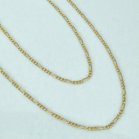 Cadena ● Tres Por Uno 3x1 Oro amarillo 18k 1,4 Gr / 1,3 mm / 60 Cm