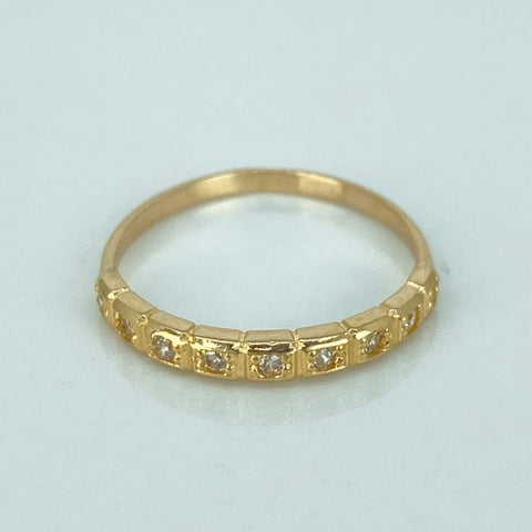 Anillo Churumbelas Circones Blancos Oro amarillo 18k / Talla 4 3/4 / 1,4 Gr †